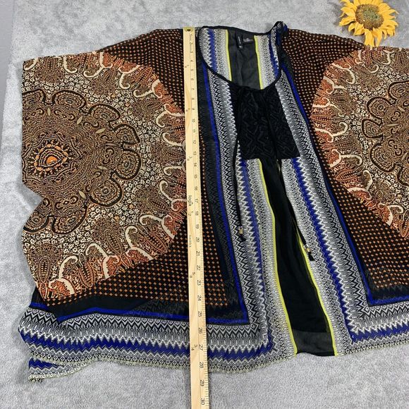 New Directions Tunic Top Size XL Multicolor Paisley Print Cape Styling - Picture 7 of 12